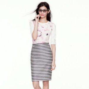 J.Crew No.2 Pencil Skirt in Black and White Stripe